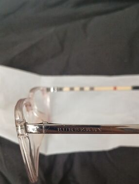 Burberry Translucent Pink Eyeglass Frames with Iconic Check Temples